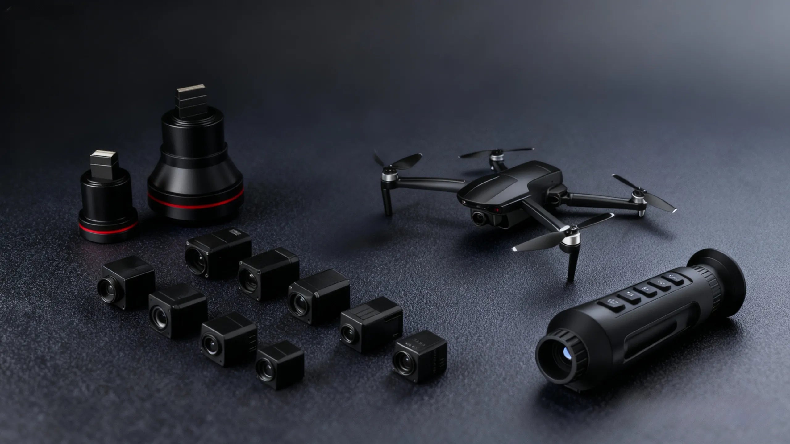 One collection image which contains thermal drone ,thermal camera ,thermal monoculars 